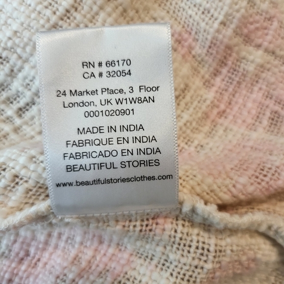 Anthropologie Beautiful Stories Livia Textured tweed Kimono One Size Pink boho - Picture 12 of 12